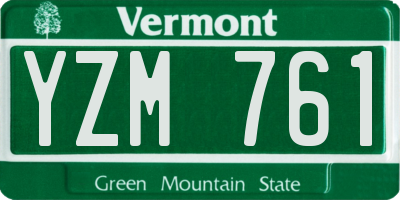 VT license plate YZM761
