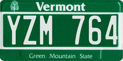 VT license plate YZM764