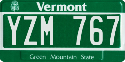 VT license plate YZM767
