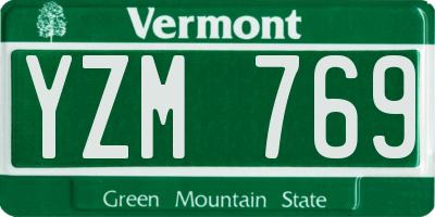 VT license plate YZM769