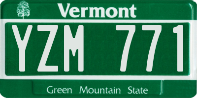 VT license plate YZM771