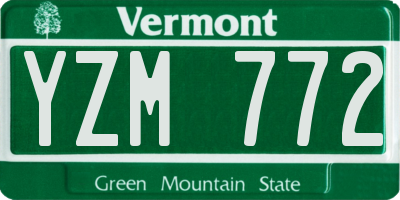 VT license plate YZM772