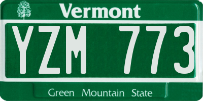 VT license plate YZM773