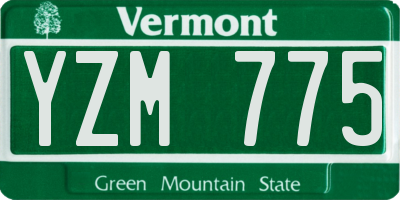 VT license plate YZM775