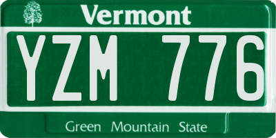 VT license plate YZM776