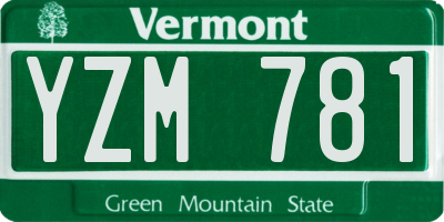 VT license plate YZM781
