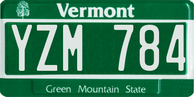 VT license plate YZM784