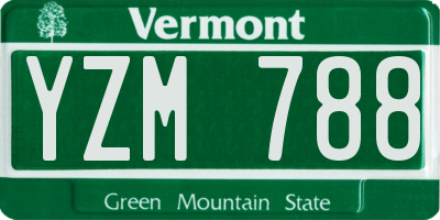 VT license plate YZM788