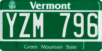 VT license plate YZM796