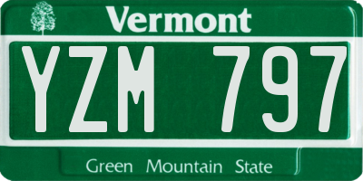 VT license plate YZM797