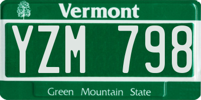 VT license plate YZM798