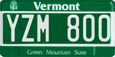 VT license plate YZM800