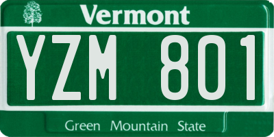 VT license plate YZM801