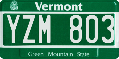 VT license plate YZM803
