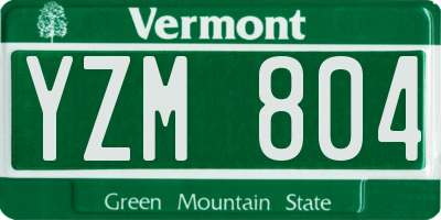 VT license plate YZM804