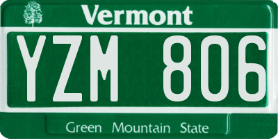 VT license plate YZM806