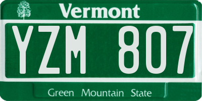 VT license plate YZM807