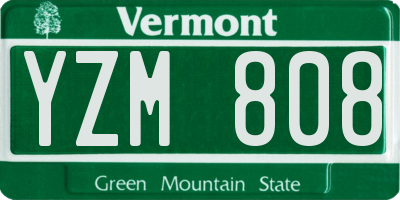 VT license plate YZM808