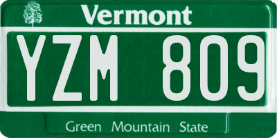 VT license plate YZM809