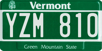 VT license plate YZM810