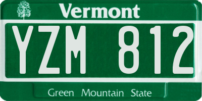VT license plate YZM812
