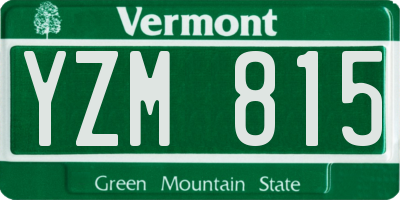 VT license plate YZM815