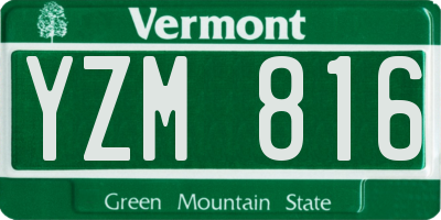 VT license plate YZM816