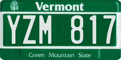 VT license plate YZM817