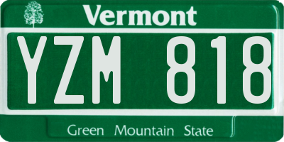 VT license plate YZM818