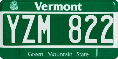 VT license plate YZM822