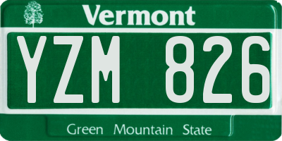 VT license plate YZM826