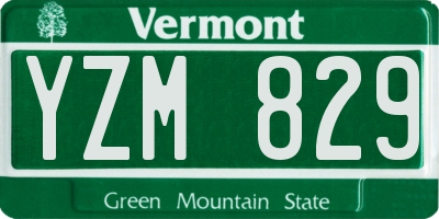 VT license plate YZM829