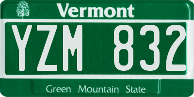 VT license plate YZM832