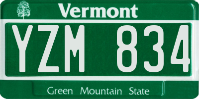 VT license plate YZM834