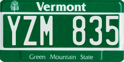 VT license plate YZM835