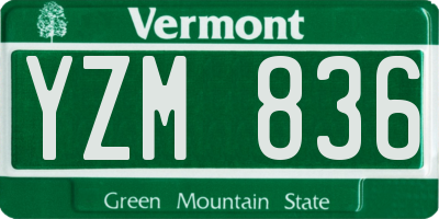 VT license plate YZM836