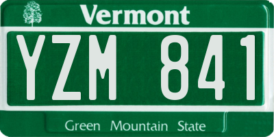 VT license plate YZM841