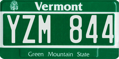 VT license plate YZM844