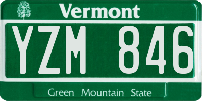 VT license plate YZM846