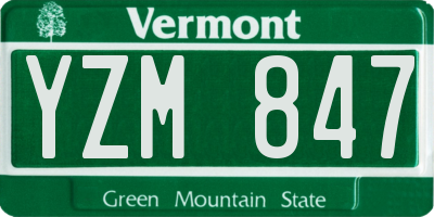 VT license plate YZM847