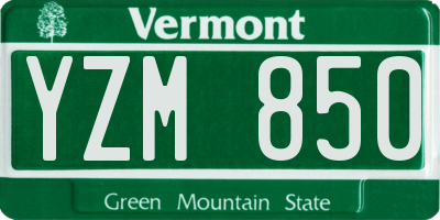 VT license plate YZM850