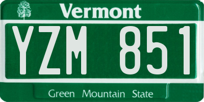 VT license plate YZM851