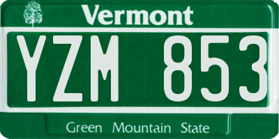 VT license plate YZM853