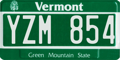 VT license plate YZM854