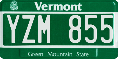VT license plate YZM855
