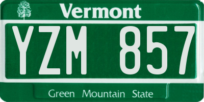 VT license plate YZM857