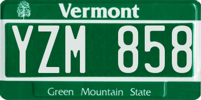 VT license plate YZM858