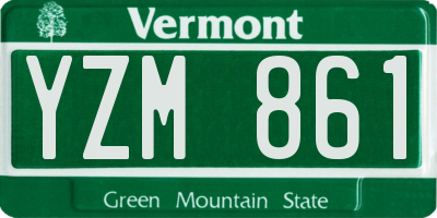 VT license plate YZM861