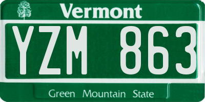VT license plate YZM863