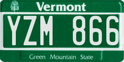 VT license plate YZM866